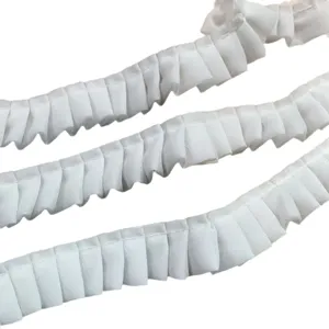 3cm breite doppellagige weisse Chiffonspitze Borte fuer Kraegen DIY Naehzubehoer Zubehoer