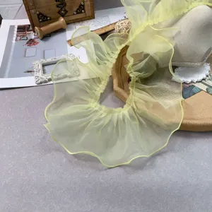 Κίτρινη ούγια οργάντζας 11εκ, μονή στρώση DIY ύφασμα για ρούχα, κούκλες και διακόσμηση.