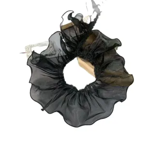 Μαύρη δαντελωτή μπορντίρα από οργάντζα 11 εκ. για ρούχα DIY και διακόσμηση σπιτιού.