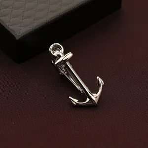 Fermacravatta ad ancora in argento per uomo abito formale da sposa spilla elegante
