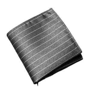 Classic men's pocket square with elegant pinstripes, perfect for business formal suits.