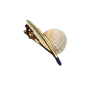 Fermacravatta da uomo dorato a forma di piuma accessorio di moda formale per affari