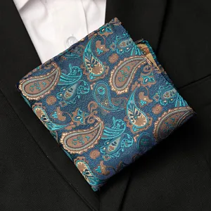 Men's suit pocket square vintage paisley pattern formal business handkerchief accessory