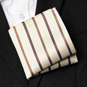 Men's striped pocket square handkerchief for suit jacket formal wear pocket decoration accessory.