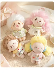 Cute afro cotton doll plush keychain fluffy doll pendant cute bag charm accessory fluffy toy