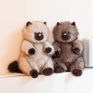 Long Plush Realistic Cat Plush Toy Soft Stuffed Siamese Cat Kitten Pillow Doll For Kids Birthday Gift Home Decor