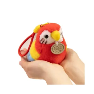 Cute parrot plush toy slap bracelet cute bird doll bag pendant keychain for kids gifts.