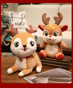 Jouet en peluche de renne de Noel animal en peluche mignon cadeau de vacances decoration