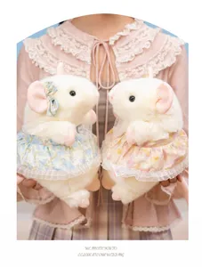 Peluche de raton tierno con vestido floral muneca suave regalo para ninas