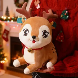 Renne de Noël jouet en peluche mignon animal en peluche cadeau de fête décoration