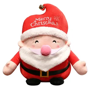 Adorable peluche du Père Noël poupée douce cadeau de fête décoration rouge oreiller