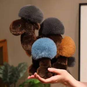 Peluche de chameau de simulation mignon dore poupee peluche pompons decor maison cadeau