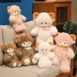 Fluffy plush sheep doll cute curly lamb toy soft healing animal ragdoll for kids gift