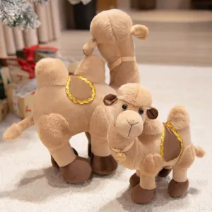 Lindo juguete de peluche de camello, suave muñeca animal del desierto con silla vista principal