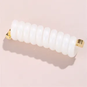 Accessorio per capelli segmentato bianco con estremità dorate per code di cavallo chic