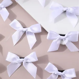 White ribbon bow hair clips set, sweet style cute hair accessories for women and girls.