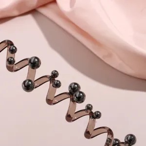 Fermacapelli a spirale marrone supporto per coda di cavallo accessorio semplice donna