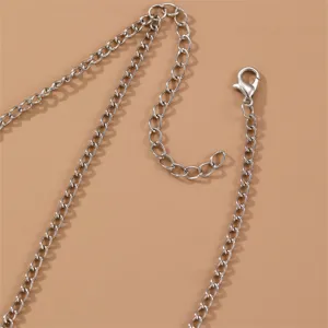 Silver metal chain jewelry accessory replacement part with lobster clasp for crafts DIY use.