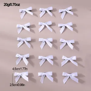 White ribbon bow hair clips set, 15 pieces sweet style cute hair accessories for women.