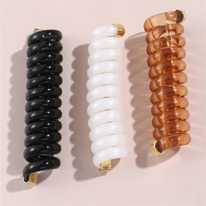 Elastico per Capelli in Resina e Metallo Versatile Cavo Telefonico Supporto per Coda di Cavallo Fascia Elastica Carina Accessori Quotidiani per Donne