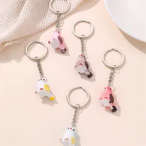 Jolis petits porte-cles oiseaux, ensemble de bagues animaux colores, charmants pendentifs.