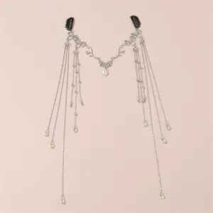 Retro silver crystal brow chain bohemian forehead hair jewelry for women ethnic headpiece