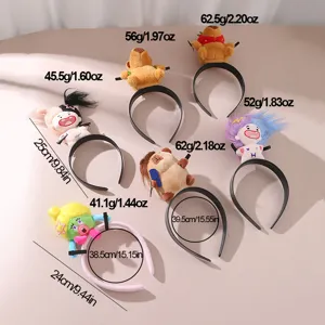 Cute plush doll headbands set, funny cartoon animal hair hoops for daily wear and party gifts