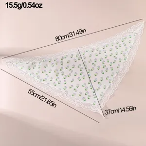 Floral lace triangular hair band scarf spring sweet style fashion accessory size details