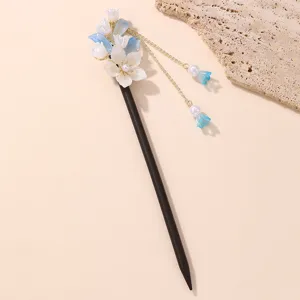 Traditional Chinese style flower hair stick with pearl tassel Hanfu hair accessories for women