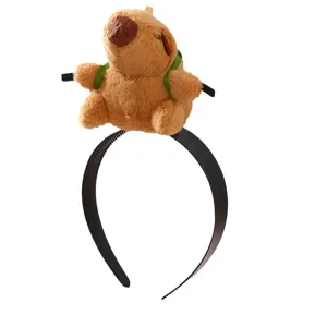 Cute capybara plush headband funny animal hair hoop soft doll hair accessories for women girls