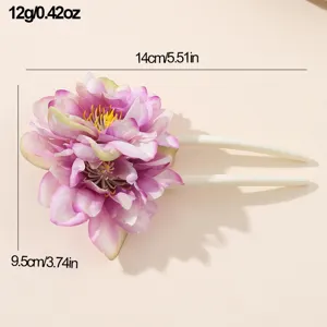 Forcina per capelli floreale a forma di U da donna elegante accessorio per acconciature.