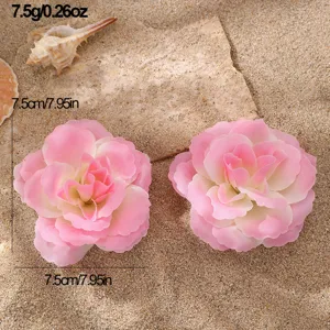 Pince à cheveux fleur rose dégradé style doux barrette latérale accessoires mignons pour femmes.