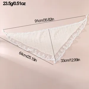 Spring floral lace triangle headscarf sweet hair band with delicate embroidery design.