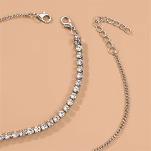 Silver rhinestone crystal forehead chain hair accessory bohemian elegant jewelry piece for women