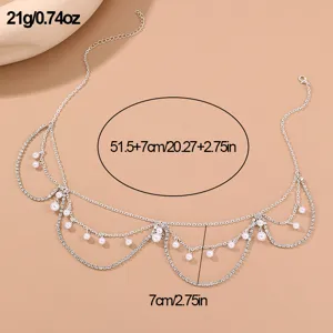 Exquisite crystal rhinestone forehead chain bohemian tassel headpiece for women hair jewelry