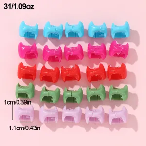 Colorful plastic hair clips braid beads small hair accessories set for women and girls styling.