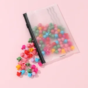 Colorful mini bear hair clips set with frosted zipper storage bag for dreadlocks.