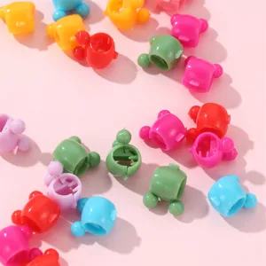 Colorful mini hair claw clips detail shot, perfect for braid styling and daily cute hair accessories.