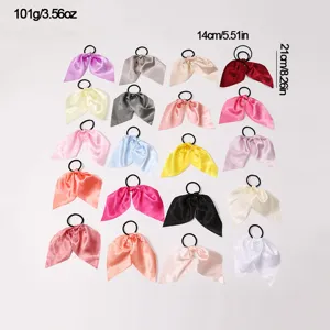 Chouchous en satin style français avec rubans courts ensemble d'accessoires pour cheveux