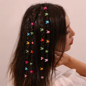 Colorful bear hair clips for dreadlocks braiding, cute hair accessories set of 20 pieces for women.