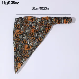 Halloween headband hair wrap fabric pumpkin print stretch hair accessory for daily wear