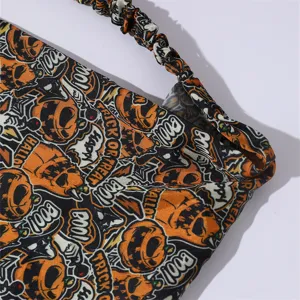 Halloween headband fabric skull ghost print hair accessories for women girls festival party daily