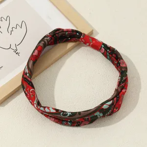Retro ethnic totem printed fabric headband, boho chic hair accessory for daily styling detail.