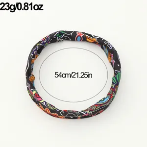Retro ethnic totem printed fabric headband for women, stylish bohemian hair accessory.