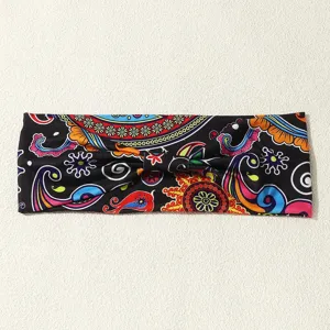 Ethnic paisley printed twisted headband, boho vintage hair accessory for women stylish casual look.