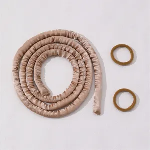 Set de ruban à boucler sans chaleur avec deux chouchous, rouleau à vagues en satin doux.