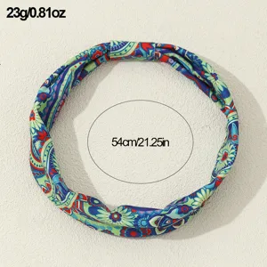 Retro ethnic totem printed fabric headband, stylish and comfortable hair accessory for women.