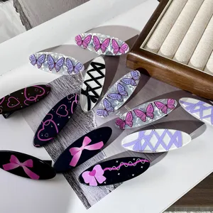 Bonitas pinzas para el pelo estilo dulce con lazos y mariposas para uso diario.
