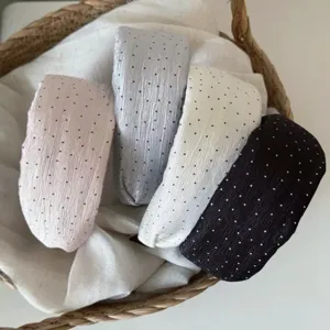 Cerchietto Largo Plissettato in Chiffon per Donne Cerchietto per Capelli a Pois Accessori Quotidiani