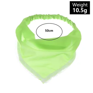 Green lace hair band elastic bandana sweet macaroon hair accessory detail display 50cm